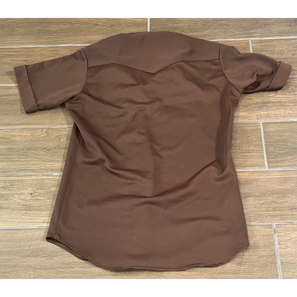 Vintage Lee Mens Brown Western Pearl Snap Shirt Short Sleeve Small Made in USA - Picture 6 of 6
